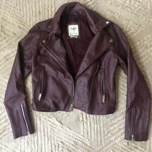 Abercrombie and Fitch Vegan Leather Moto Jacket Size S